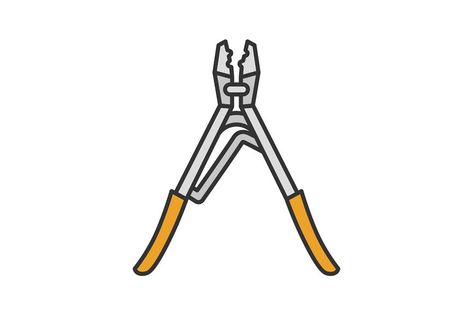 Crimping tool color icon. Isolated vector illustration Tool Drawing, Tools Drawing, Crimping Tool, Crimping, Peace Gesture, Vector Illustration, Tools, Quick Saves, Color