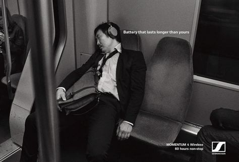 A Soundful Sleep From Sennheiser with Batteries that Last Longer Than Yours | Branding in Asia Font Logotype, Sennheiser Momentum, Ad Of The World, Funny Ads, Great Ads, Media Campaign, Brand Management, Detox Water, Print Ad