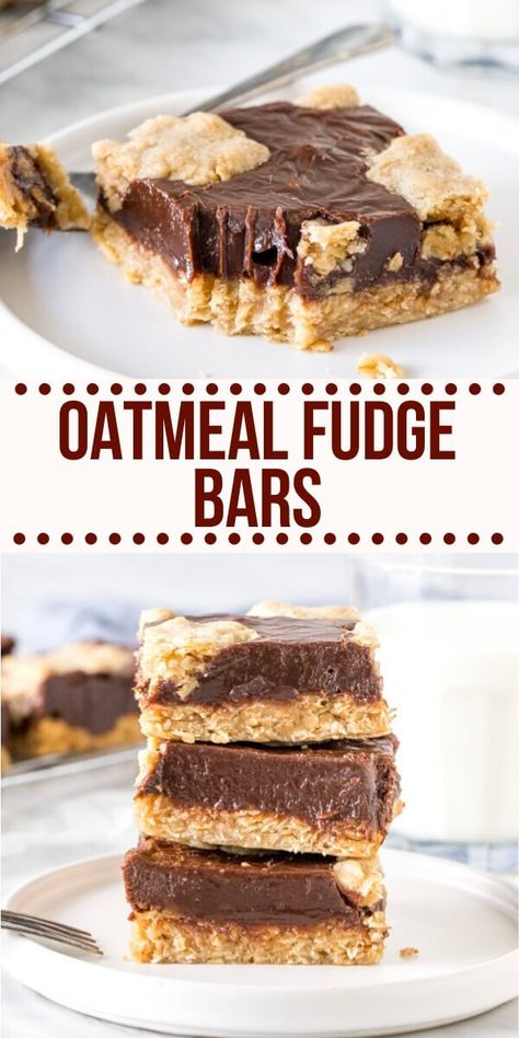 Chewy oatmeal cookie. Rich decadent chocolate. These Oatmeal Fudge Bars are a softer, chewier, more chocolatey version of the Starbucks bars and 1000% better. #fudge #oatmeal #oats #starbucks #bar #chocolate #recipe from Just So Tasty Oatmeal Fudge, Chewy Oatmeal Cookie, Oatmeal Fudge Bars, Xmas Window, Fudge Chocolate, Thanksgiving 2022, Fudge Bars, Oatmeal Cookies Chewy, Cookies Bars