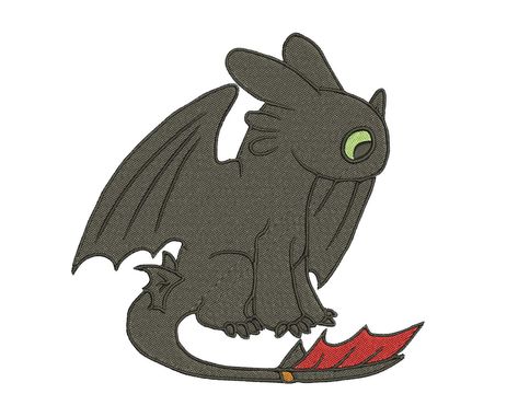 Toothless Embroidery Design Toothless Embroidery, Dragon Embroidery, Embroidery Template, Train Your Dragon, Toothless, How To Train, How Train Your Dragon, How To Train Your Dragon, How To Train Your