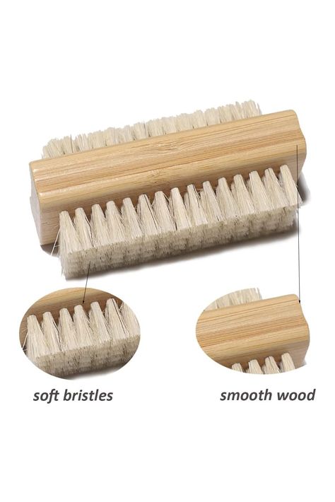 MUCXNIIY Fingernail Scrub Brush, Wooden Two-sided Nature Hand and Nail Cleaning Brush for Manicure Pedicure Nail Cleaning, Pick Comb, Wooden Comb, Styling Comb, Nail Health, Scrub Brush, Womens Nails, Clean Nails, Nail Brushes