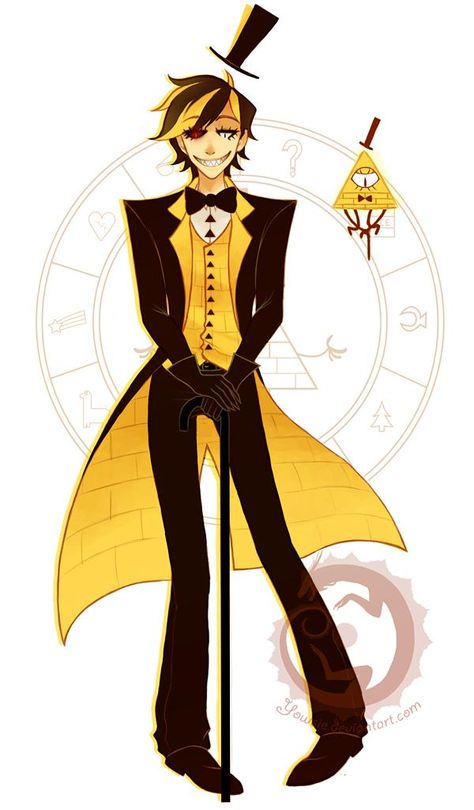 Bill Cipher, Gravity Falls, A Drawing, Top Hat, Gravity, Deviantart, Human