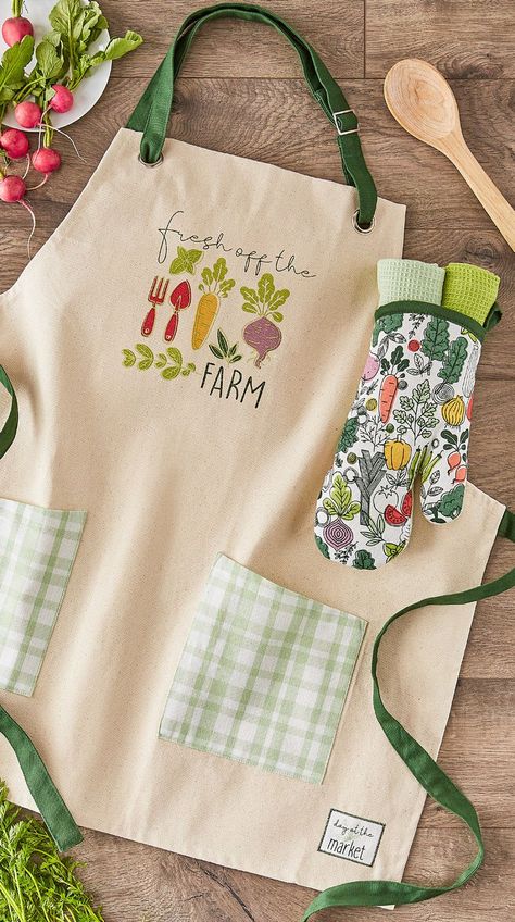 28 x 28CanvasEmbellished with print design and large utility pockets Womens Aprons Pattern, Oven Clothes, Kitchen Apron Pattern, Embroidery Aprons, Apron Design, Colorful Hairstyles, Canvas Apron, Apron Pattern, Apron Sewing Pattern