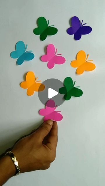 How To Make A Paper Butterfly Bookmark, Fluttering Butterfly Craft, Moving Butterfly Craft, Paper Butterflies Bookmark, Diy Papillon, Insta Reels, Paper Butterfly, July 4, July 4th