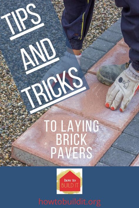 Laying Brick Pavers, How To Lay Brick Pavers, How To Lay Pavers On Dirt, How To Level Ground For Pavers, How To Lay Brick, Laying Brick, Red Brick Pavers, How To Lay Pavers, Paving Diy