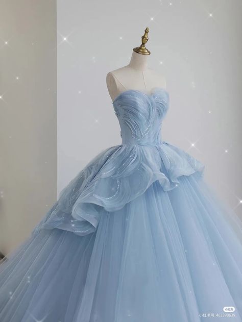 Blue Debut Dress, Blue Poofy Dress, Blue Debut Gown, Ball Gown With Corset, Princess Dress Blue, Blue Fairy Dress, Ball Gown Blue, Tulle Princess Dress, Debut Gowns