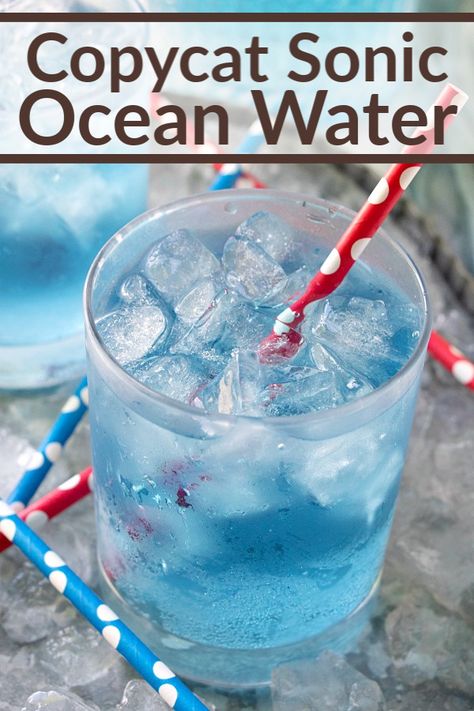 This easy-to-make Copycat Sonic Ocean Water is refreshingly delicious with plenty of tangy, coconut flavors perfect for summer sipping! Lemon-lime soda is mixed with coconut extract and blue food coloring to create this restaurant copycat recipe! #drink #beverage #copycatrecipe #mocktail #summerdrinks #summer Sonic Ocean Water, Love Bakes Good Cakes, Good Cakes, Kid Friendly Drinks, Coconut Extract, Restaurant Copycat, Blue Food Coloring, Lemon Lime Soda, Copycat Restaurant Recipes