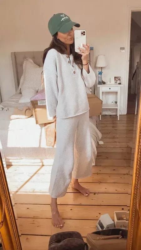 Cozy Lounge Wear Set, Postpartum Lounge Set, Home From Hospital Outfit For Mom, Knit Set Outfit Women, Matching Lounge Set Outfit, Waffle Loungewear, Going Home Outfit For Mom, Knit Set Outfit, Sweater Set Outfits