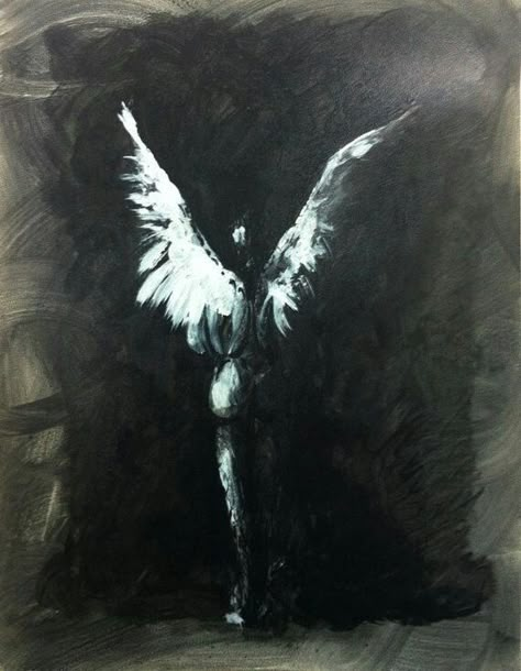 Dark Paintings, Angel Painting, Acrylic Artwork, Art Painting Acrylic, Angel Art, An Angel, Modern Artwork, Abstract Artists, 그림 그리기