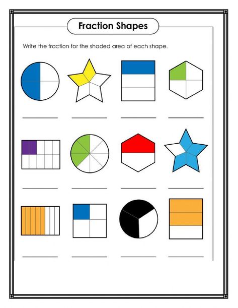 Third Grade Fractions Worksheets, Fractions Worksheets Grade 3, Free Fraction Worksheets, Fraction Worksheet, Third Grade Fractions, Math Fractions Worksheets, Writing Fractions, 3rd Grade Fractions, Touch Math