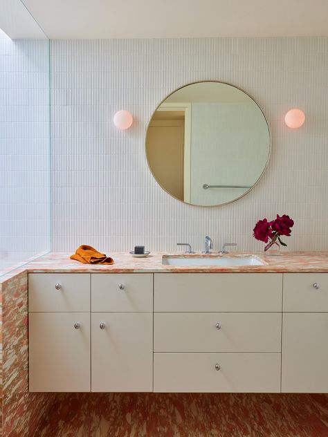 Bathroom Terrazzo, Terrazzo Floors, Studios Architecture, The Glow Up, Bedroom Flooring, Spacious Living Room, Architectural Digest, Interior Design Projects, Playful Design