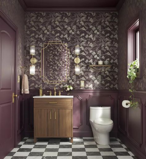 Plum Bathroom, Purple Basil, Glidden Paint, Bold Paint Colors, Entertaining Dinner, Purple Bathrooms, Trending Paint Colors, Container Gardening Flowers, Decorating Advice