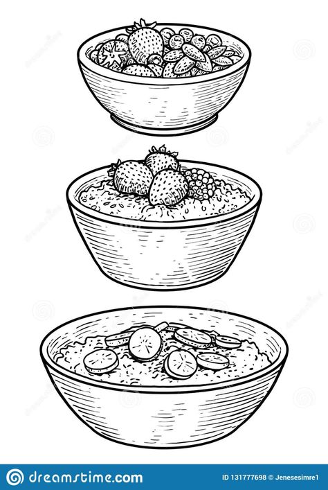 Oatmeal Illustration, Drawing, Engraving, Ink, Line Art, Vector Stock Vector - Illustration of classic, draw: 131777698 Oatmeal Illustration, Ink Line Art, Food Coloring Pages, Line Art Vector, Pen Sketch, Pencil And Paper, Art Journal Inspiration, Vector Stock, Line Art Drawings