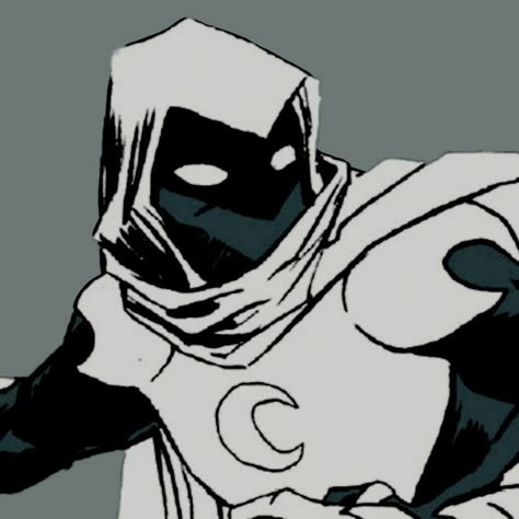 Moon Knight Icon, Moon Knight, A Man, Marvel, Moon, White, Black