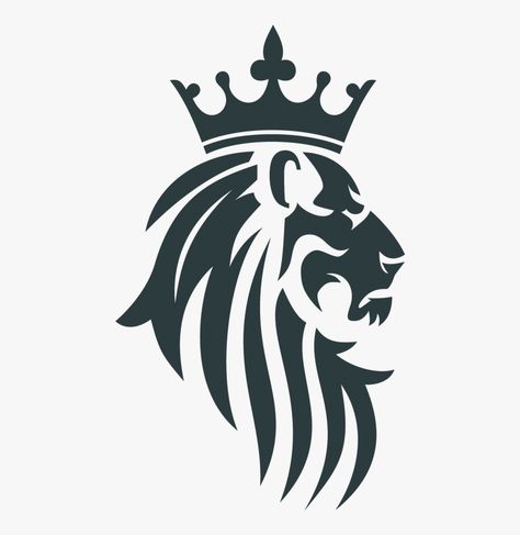 Lion Tattoo Simple, Lion With Crown Tattoo, Lion With Crown, Tattoo Simple, Crown Tattoo, Lion Tattoo, Vector Images, Lion, Royalty