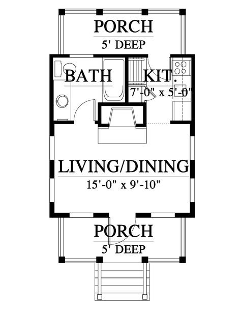 Beach Bunkie House Plan (C0074) Design from Allison Ramsey Architects Camp Plans, Cute Small Houses, Camping Pods, Allison Ramsey, Shelter Design, Off Grid Cabin, Small House Floor Plans, Cabin House Plans, Tiny House Floor Plans