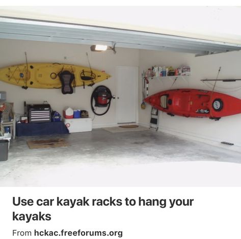 Kayak Hanger, Kayak Hoist, Narrow Shed, Canoe Storage, Kayak Ideas, Garage Build, Kayak Storage Rack, Fishing 101, Kayak Storage