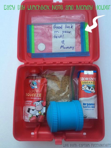 Make Lunch Special: DIY Lunchbox Note and Money Holder #HorizonLunch… Back To School Rectangular Lunch Box For Outdoor Activities, Lunchbox Dollhouse Diy, Cute Rectangular Lunch Box For Daycare, School Lunchbox Notes, Diy Lunchbox, Breakfast Pockets, Keep Notes, Healthy Desserts For Kids, Make Lunch