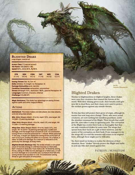 Dnd Undead Monsters, Corrupted Forest, Dnd Combat, Race Design, Dnd Creatures, Dnd Druid, Tree Monster, Dnd Stats, Plant Monster