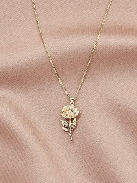 قلادات متدلية, Enchanted Rose, Rose Pendant, Dope Jewelry, Rose Necklace, Girly Accessories, Classy Jewelry, Fancy Jewellery, Cute Necklace