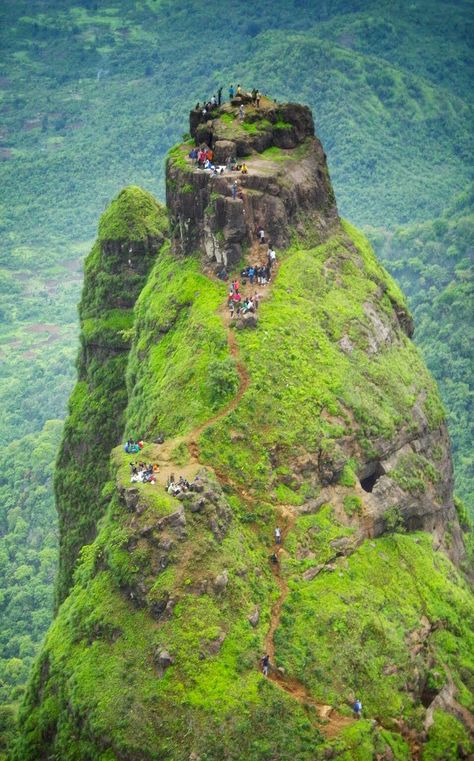 Fort Prabalgad in India The fort is accessed through a creepy climb !! Prabalgad Fort, also known as Kalavantin Durg (Kalavantin Fort), is located between Matheran and Panvel in the Indian state of Maharashtra, at a height ... Himalayas India, India Vacation, India Travel Places, Backpacking India, Mahabaleshwar, Shivaji Maharaj, Western Ghats, The Embrace, Tourist Places