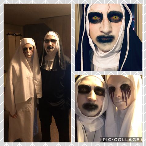 The conjuring nun meets AHS nun #couplecostume #nuncostume #halloween Conjuring Nun, Nun Costume, Couples Costumes, The Conjuring, Halloween Fun, Zombie, Halloween Face, Halloween Face Makeup, Face Makeup