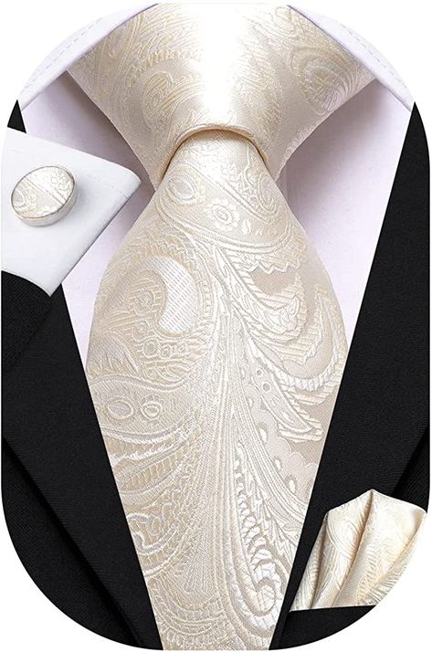 Champagne Tie, Tuxedo Accessories, Luxury Ties, White Wedding Shoes, Tie For Men, Cufflink Set, Wedding Ties, Tie Set, Silk Necktie