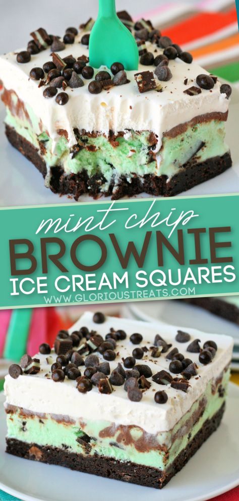 Mint Chocolate Desserts, Ice Cream Dessert Recipe, Mint Desserts, Mint Chip Ice Cream, Ice Cream Chocolate, Ice Crea, Brownie Ice Cream, Ice Cream Cake Recipe, Mint Chocolate Chip Ice Cream