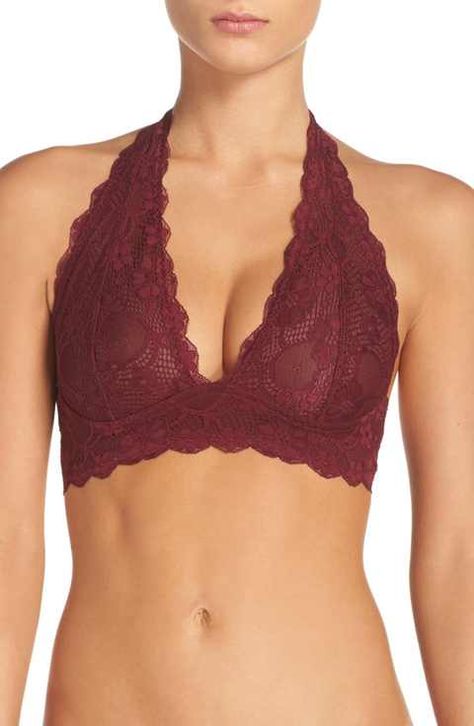 Free People Lace Halter Bralette Halter Neck Bra, Free People Bra, Lace Halter Top, Lacy Bra, Lace Halter Bralette, Body Outfit, Halter Bra, Halter Bralette, Burgundy Lace