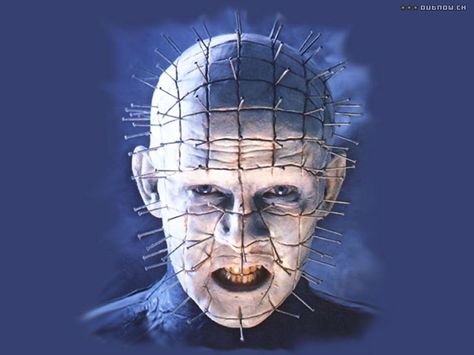 Pinhead on Pinterest Pin Head Hell Raiser, All Mythical Creatures, Hell Raiser, Pin Head, Scary Movie Characters, Vampires And Werewolves, Scary Monsters, Movie Monsters, Post Punk