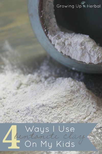 4 Ways I Use Bentonite Clay On My Kids | GrowingUpHerbal.com | I use bentonite clay a lot in my family. Here are 4 ways I use it with my kids! Bentonite Clay For Bug Bites, Bentonite Clay Bath Soak Recipe, Bentonite Clay Drink, Bentonite Clay Bath, Bentonite Clay Detox, Bentonite Clay Benefits, Aztec Clay, Calcium Bentonite Clay, Natural Medicine Cabinet