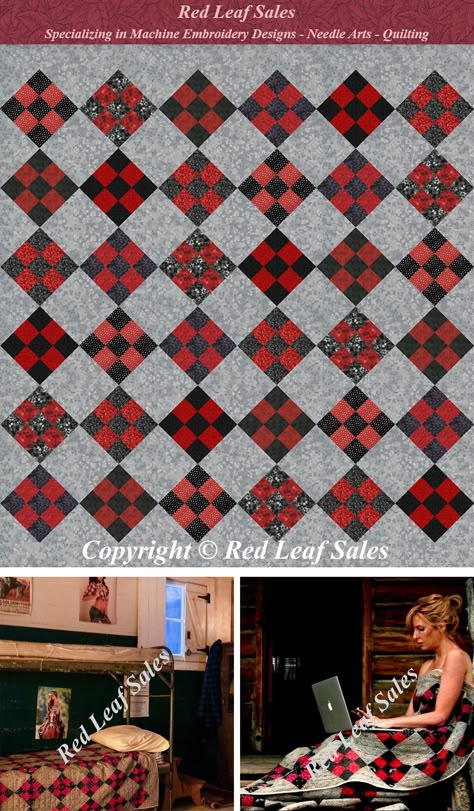 With our fast and easy strip piecing instructions, as well as helpful tips and images for assembling and sewing an on-point quilt, you'll have this gorgeous quilt finished in no time! The finished quilt size is 77" x 85". Yellowstone Beth Dutton Quilt, Beth Dutton Quilt Pattern, Yellowstone Quilt Pattern Free, Yellowstone Quilt Pattern, Beth Dutton Quilt Pattern Free, Yellowstone Quilts, Beth Dutton Quilt, Yellowstone Quilt, Nine Patch Quilt Patterns