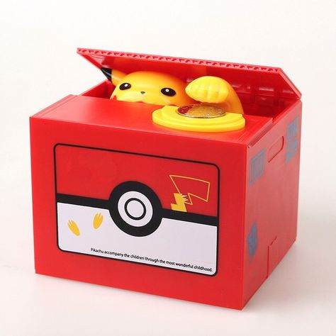 Original Takara Tomy Pokemon PiKachu Cartoon Miniature Piggy Bank Money Box PiKachu action toys with music Stealing Money toy|Action & Toy Figures| - AliExpress Money Safe Box, Pokemon Room, Nintendo Splatoon, Money Saving Box, Bank Money, Money Safe, Money Jars, Savings Box, Pokemon Party