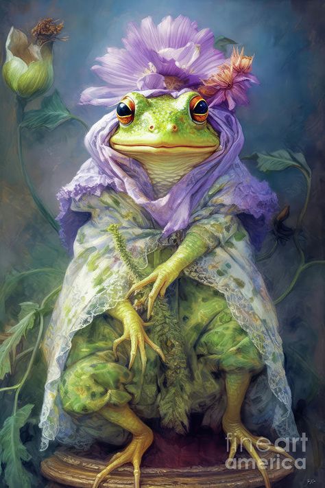 Frog Queen, Funny Frogs, Frog Art, Gerbera Daisy, A Frog, Frog And Toad, Cute Creatures, Photo Reference, Amphibians