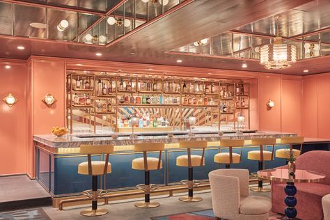 Hollywood glam is back in a big way at exclusive LA club The Britely - The Spaces Old Hollywood Bar, Glam Wedding Aesthetic, Admin Instagram, Members Only Club, Martin Brudnizki, Poolside Chairs, Speakeasy Style, Animal Print Upholstery, Architecture Restaurant