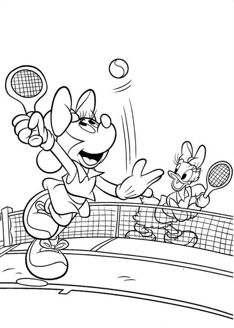 Tennis Coloring Pages - Best Coloring Pages For Kids Mouse Coloring Pages, Minnie Mouse Hair Bows, Minnie Mouse Coloring Pages, Sports Coloring Pages, Free Kids Coloring Pages, Mickey Mouse Coloring Pages, Birthday Coloring Pages, Mouse Color, Cartoon Coloring