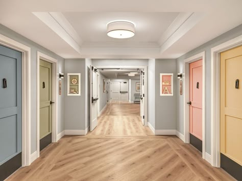 Luxury Assisted Living, Aged Care Interior Design, Memory Care Facility Design, Nursing Home Interior Design, Carehome Ideas, Care Home Interior, Residential Assisted Living, Assisted Living Decor, Elderly Care Center