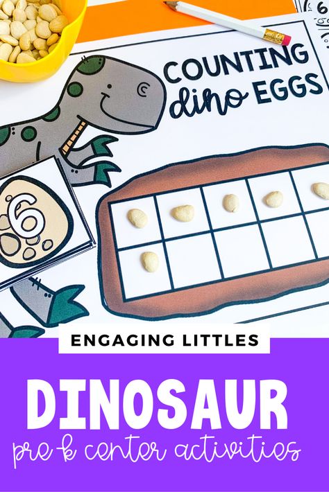 Dinosaur Activities Preschool Literacy, Dinosaur Center Activities, Dino Math Preschool, How Do Dinosaurs Count To Ten Activities, Dinosaur Number Activities, Preschool Dinosaur Math Activities, Dinosaur Counting Activities Preschool, Dinosaur Small Group Activities, Dinosaur Centers Preschool