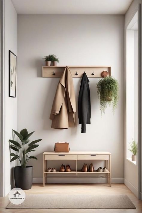 Do you struggle with a disorganized entryway? I totally understand! Here are 10 creative organization hacks that will help you maximize both space and style. From unique storage solutions to eye-catching decor, I’ll guide you in transforming your entryway into a functional and inviting area. Say goodbye to clutter and embrace a stylish entrance that reflects who you are. Perfect for any home!#EntrywayOrganization #HomeStyling #SpaceSaving #DecorTips #InteriorInspo Entrance Small Space, Split Level Entryway, Comfy Space, Small Space Furniture, Narrow Entryway, Apartment Entryway, Creative Organization, Unique Storage, Entryway Organization