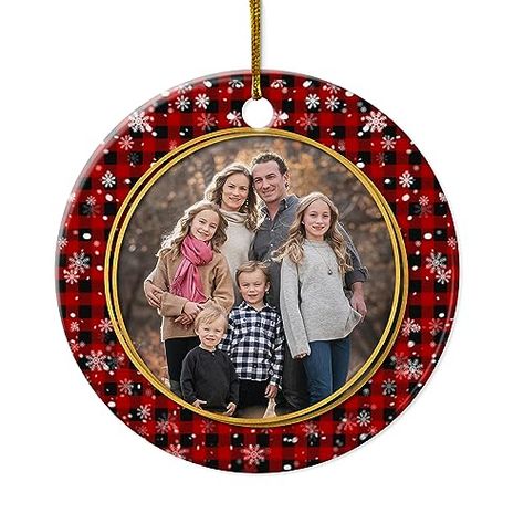 Personalized Red and Black Buffalo Plaid Custom Holiday Photo Ceramic Ornament Custom Photo Picture for Family Christmas Ornament 2024 Family Pendant Holiday Decoration Ball Wedding Party Family Pendant, 2024 Family, Ball Wedding, Family Christmas Ornaments, Personalized Ornaments, Holiday Photos, Buffalo Plaid, Ceramic Ornaments, Custom Photo