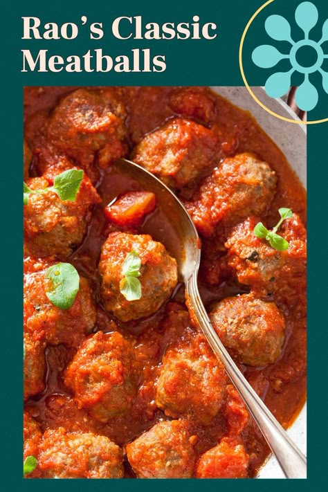 Rao’s Strange Trick for Making the Fluffiest Meatballs on Planet Earth Rao Meatball Recipe, Italian Sausage Recipes, Meatball Recipes Easy, Meatball Recipe, Copykat Recipes, Low Sodium Recipes, Frugal Meals, Simply Recipes, Sausage Recipes