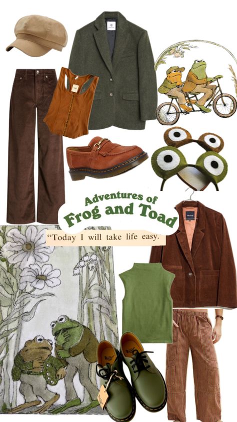 Frog And Toad Cosplay, Frog And Toad Halloween Costume, Frog Diy Costume, Frog And Toad Party, Frog And Toad Costume, Frog And Toad Aesthetic, Goblin Academia, Elf Culture, Frog Outfit