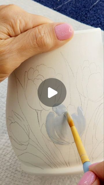 1,796 likes, 69 comments - seasonedpottery on June 26, 2024: "Painting some tulips💙 #mug #pottery #ceramics #handpaintedmug #paintingpottery #paintingvideo #watercolor #tulipmug #floralmug #paintingflowers #seasonedpottery". Mug Pottery, Watercolor Tulips, Chris Stapleton, Surface Decoration, Mug Art, Pottery Ceramics, Watercolor Effects, Painting Videos, Pottery Mugs