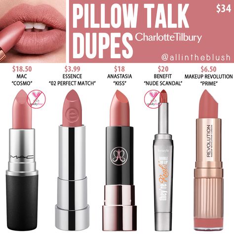 CHARLOTTE TILBURY PILLOW TALK MATTE REVOLUTION LIPSTICK DUPES Your Lips But Better Lipstick, Velvet Teddy Mac, Backstage Makeup, Matte Make Up, Revolution Lipstick, Mac Velvet Teddy, Pillow Talk Lipstick, Charlotte Tilbury Pillow Talk, Charlotte Tilbury Lipstick