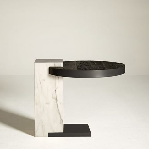 Barn in the City have created a cantilevered table out of their resin coated reclaimed barn wood and spliced with a marble and metal base Meja Sofa, Marble Furniture, London Design Festival, Keramik Design, Furniture Side Tables, Table Side, City Furniture, London Design, Marble Design