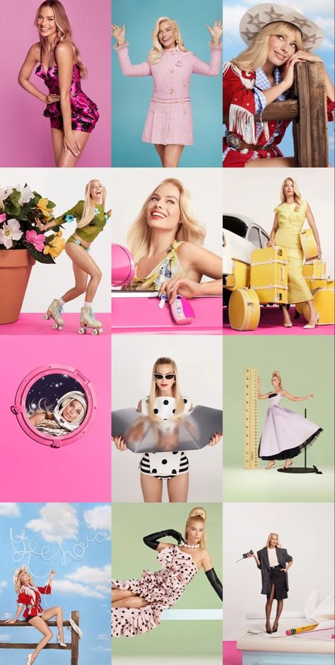 Barbie Best Outfits, Barbie Outfits 2023, Retro Barbie Photoshoot, Barbie Movie Looks, Barbie Movie 2023 Outfits, Blue Barbie Outfits, Barbie Movie Outfits Margot Robbie, Barbie Aesthetic Photoshoot, Modern Barbie Outfits