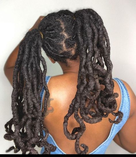 Thick Locs On Black Women, Locs Ponytail, Long Locs, Hair Movement, Natural Hair Movement, Two Ponytails, Beautiful Dreadlocks, Short Locs Hairstyles, Dreadlock Styles