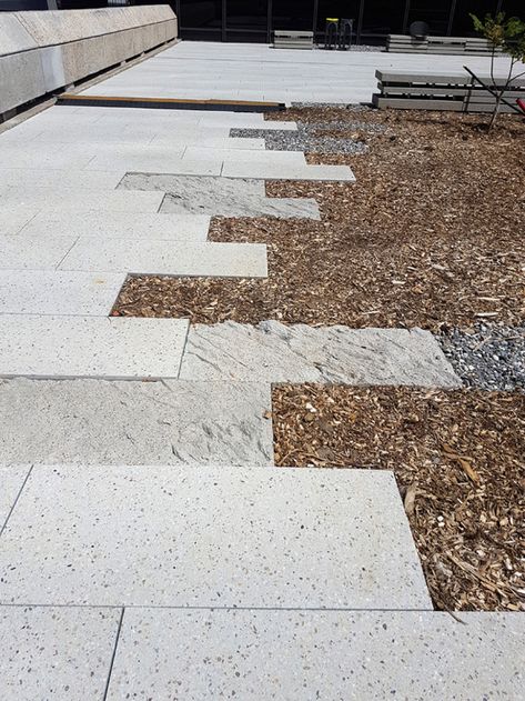 Fasonado large-dimension precast concrete paving slabs | URBASTYLE® | ESI External Works Concrete Paving Slabs, Stone Pavement, Pavement Design, Paving Design, Concrete Panel, Concrete Paving, Sand And Gravel, Paving Slabs, Precast Concrete