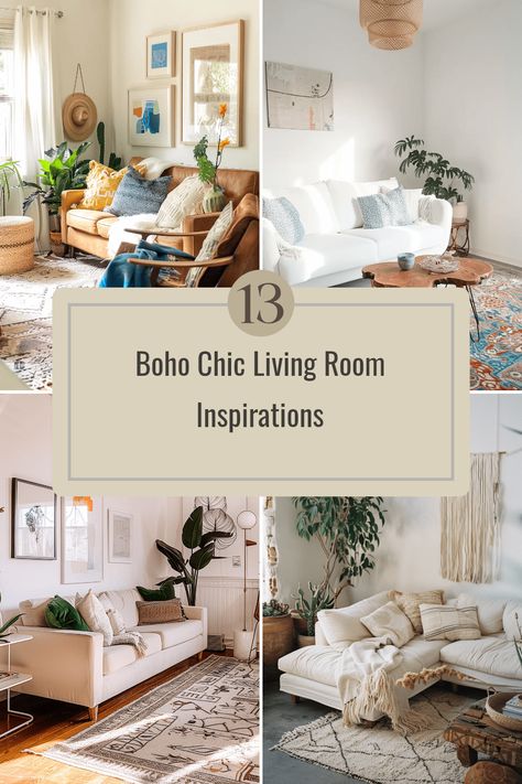 Transform your home into a boho haven with these 13 unique living room ideas! Discover how layered rugs can add texture and warmth or how modern artwork can breathe life into your walls. Whether you prefer cozy neutrals or bold patterns, we've got tips to help you craft a space that looks stylish yet easygoing. Immerse yourself in the relaxed atmosphere of bohemian style, making every gathering comfortable and inviting. Perfect for those who love eclectic mixes and an artistic atmosphere! Boho Chic Living Room Ideas, Chic Boho Living Room, Chic Living Room Ideas, Dark Living Room Ideas, Boho Living Room Inspiration, Vibrant Decor, Modern Boho Living Room, Boho Chic Living Room, Chic Vibes