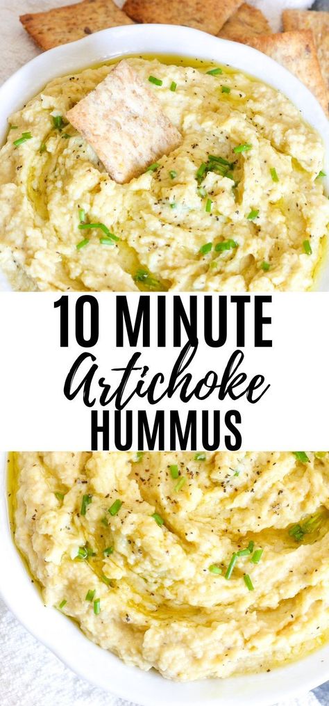 Hummus Snacks, Artichoke Hummus Recipe, Simple Hummus Recipe, Hummus Easy, Simple Hummus, Artichoke Hummus, Bug Food, Healthy Hummus, Hummus Recipes